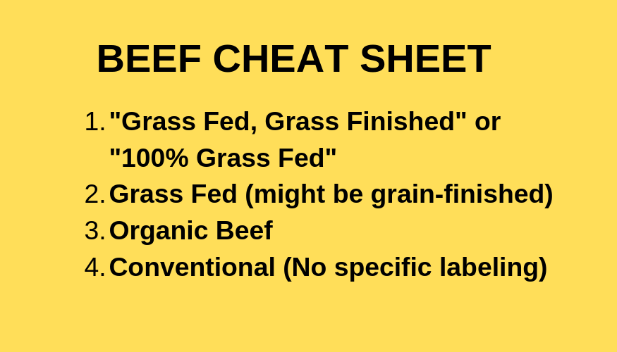 Beef Cheat Sheet