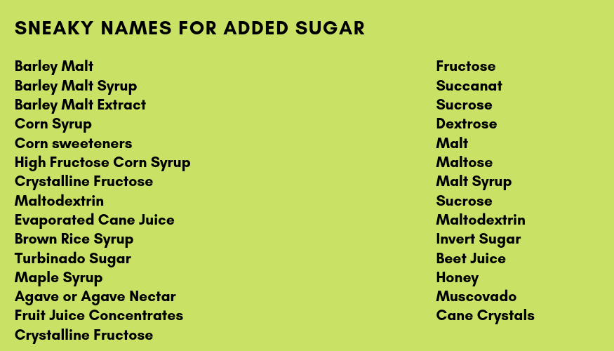 list of sugar pseudonyms